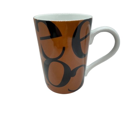 COFFEE Konitz Script Collage Mug Cup 10 OZ Brown Black Font Made in Germany - Picture 3 of 6